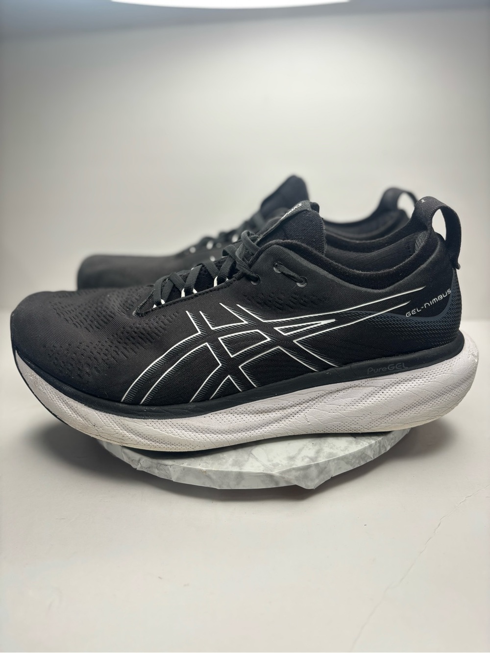 Size 15 - ASICS Gel Nimbus 25 Black Pure Silver